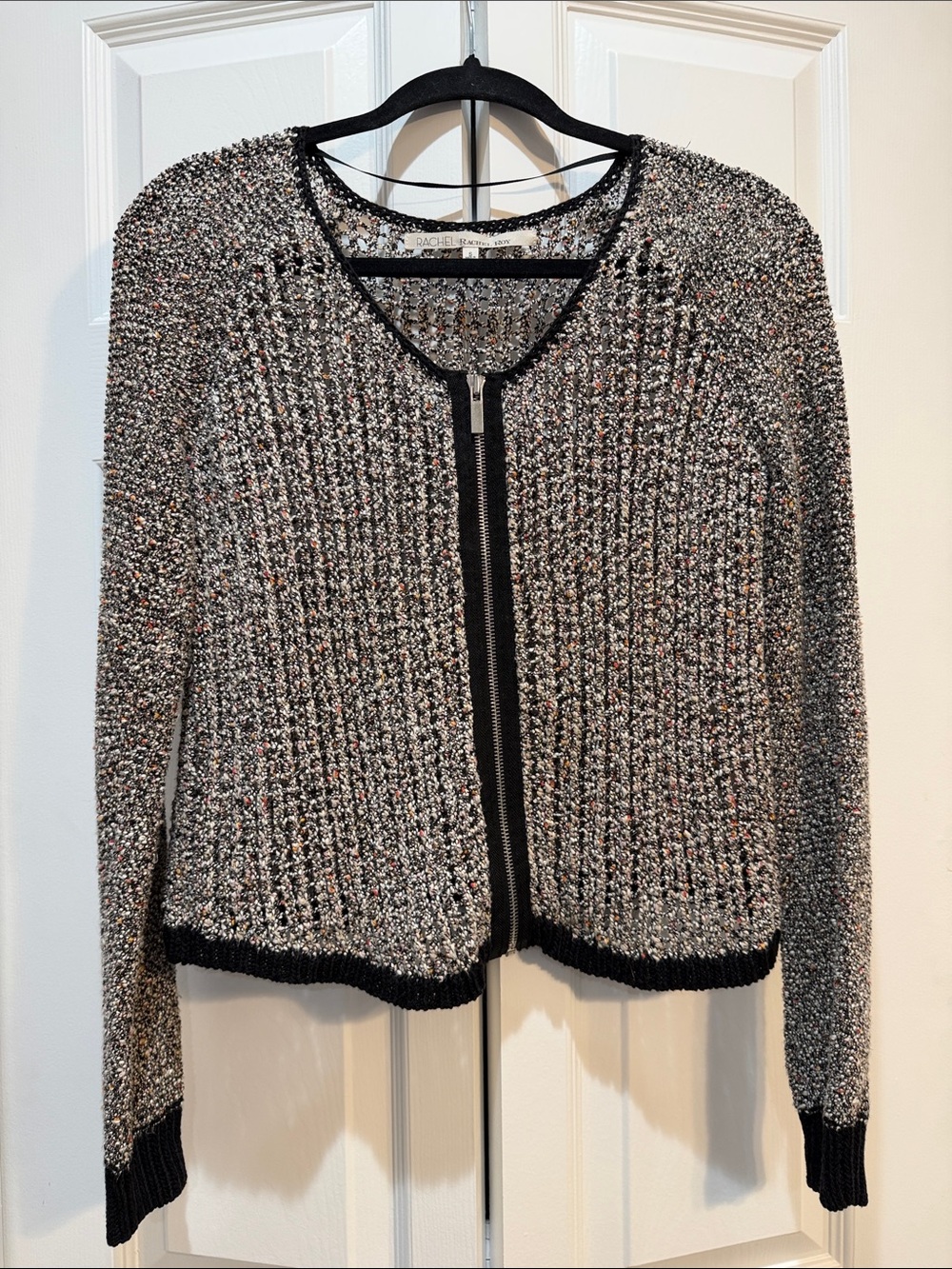 RACHEL Rachel Roy Multi Color Knit Zip-Front Cardigan Sweater